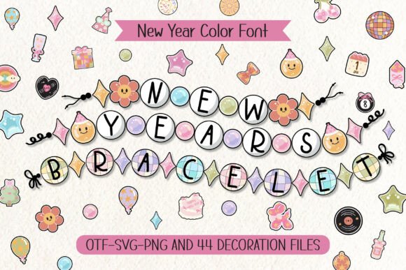 New Years Bracelet: A Festive Font for Celebratory Designs