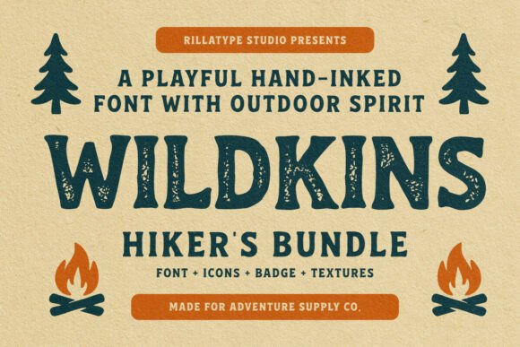 Wildkins Hiker's Bundle: The Playful Font for Outdoor Brands